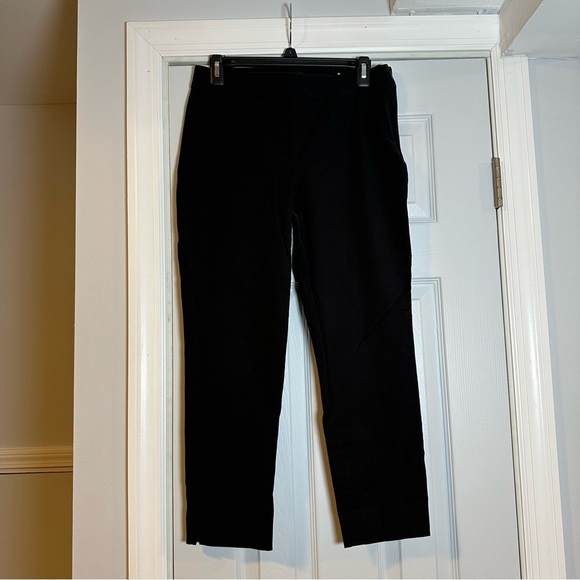 Talbots Pants - Talbots Chatham Ankle Pants Size 8P Black Hip / Side Zip Stretch Classic 31x33